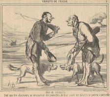 Trop de politesse, 19th century. Creator: Honore Daumier
