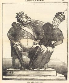 Trop étroit pour deux, 1870. Creator: Honore Daumier