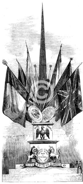 Trophy erected by the English Residents at Dinan in Honour of the Visit of the Emperor and..., 1858. Creator: Unknown.