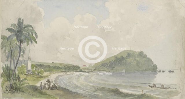 Tropical coastal landscape, 1845-1925. Creator: Julius Jacobus van de Sande Bakhuyzen.