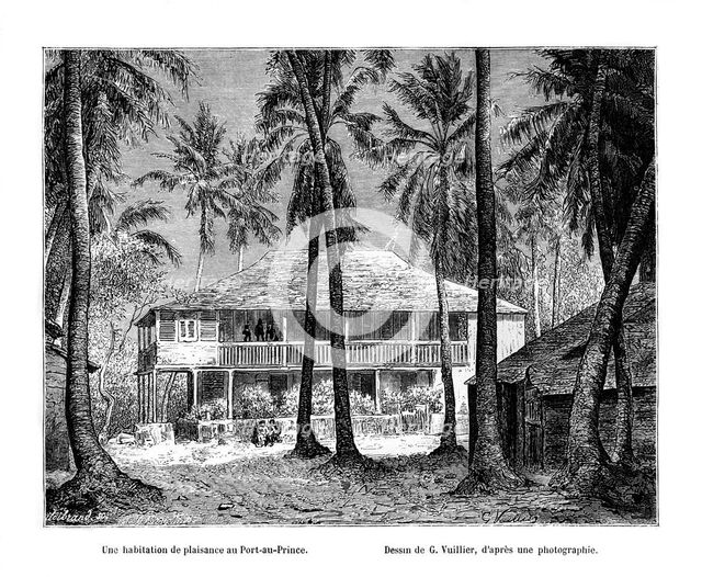 Tropical building, Port-au-Prince, Haiti, 19th century. Artist: Vuillier