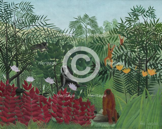Tropical Forest with Monkeys, 1910. Creator: Henri Rousseau.