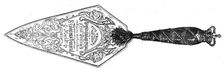 Trowel used by the Queen in laying the first stone of the new St. Thomas's Hospital, 1868. Creator: Unknown