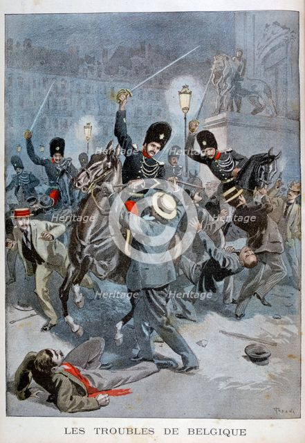 Trouble in Belgium, 1899. Artist: Oswaldo Tofani