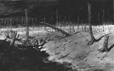 'Troupe de releve defilant dans un boyau du bois Sabat (front de champagne). 1915. Creator: Georges Bertin Scott