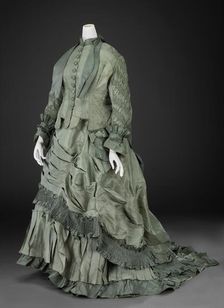 Trousseau Dress (Bodice, Skirt, Hoop), about 1867, altered early 1870s. Creator: Unknown