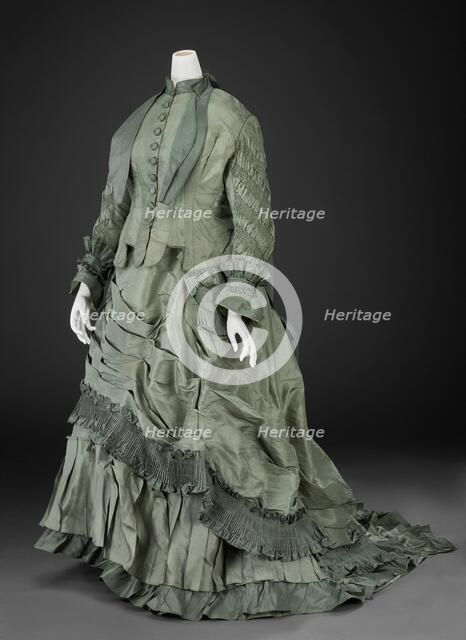 Trousseau Dress (Bodice, Skirt, Hoop), about 1867, altered early 1870s. Creator: Unknown.