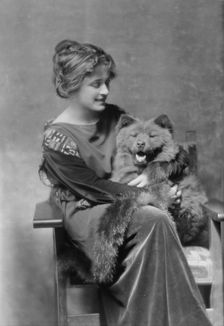 Troutman, Ivy, Miss, with dog, portrait photograph, 1914 July 16. Creator: Arnold Genthe