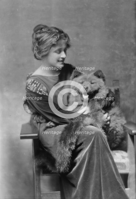 Troutman, Ivy, Miss, with dog, portrait photograph, 1914 July 16. Creator: Arnold Genthe.