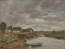 Trouville. An old bridge upon the Touques, c1890. Creator: Boudin, Eugène-Louis (1824-1898)