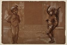 Troy Triptych - Study of Two Putti, 1870-72. Creator: Sir Edward Coley Burne-Jones