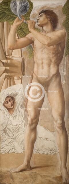 Troy Triptych - Study of Fame overthrowing Fortune, 1875. Creator: Sir Edward Coley Burne-Jones.