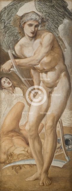 Troy Triptych - Study of Oblivion conquering Fame, 1875. Creator: Sir Edward Coley Burne-Jones.