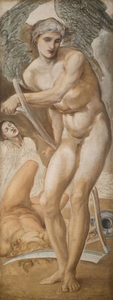 Troy Triptych - Study of Oblivion conquering Fame, 1875. Creator: Sir Edward Coley Burne-Jones