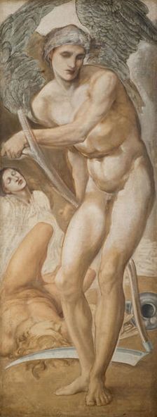 Troy Triptych - Study of Oblivion conquering Fame, 1875. Creator: Sir Edward Coley Burne-Jones