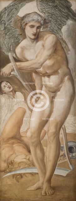 Troy Triptych - Study of Oblivion conquering Fame, 1875. Creator: Sir Edward Coley Burne-Jones.