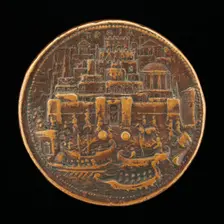 Troy with Galleys in Harbor [reverse]. Creator: Alessandro Cesati
