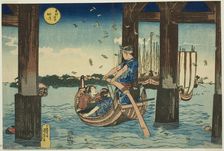 Tsukuda Island (Tsukudajima), from the series "Famous Places in the Eastern Capital..., c. 1832/33. Creator: Utagawa Kuniyoshi