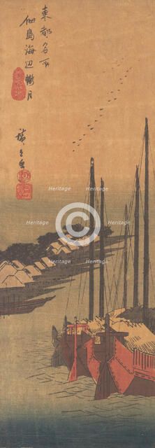 Tsukudajima no Oborozuki. Creator: Ando Hiroshige.