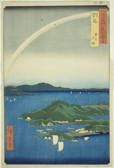 Tsushima Province: Clear Evening on the Coast (Tsushima, Kaigan yubare), from the series "..., 1856. Creator: Ando Hiroshige