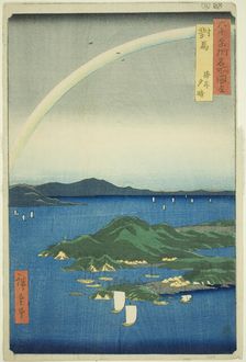 Tsushima Province: Clear Evening on the Coast (Tsushima, Kaigan yubare), from the series "..., 1856. Creator: Ando Hiroshige