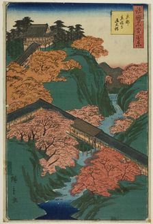 Tsuten-kyo Bridge, Tofuku Temple, Kyoto (Kyoto Tofukuji Tsutenkyo bashi) from the series "..., 1859. Creator: Utagawa Hiroshige II