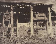 Tsagain Myo: Litters under a shed., August 29-30, 1855. Creator: Captain Linnaeus Tripe