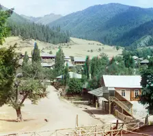 Tsagvery; First Mineral Gorge in the background, between 1905 and 1915. Creator: Sergey Mikhaylovich Prokudin-Gorsky