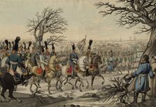 Tsar Alexander I and King Frederick William III before the troops, ca 1813. Artist: Anonymous