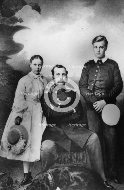 Tsar Alexander II of Russia with his daughter Maria and son Alexei, 1863. Artist: Ivan Fyodorovich Alexandrovsky