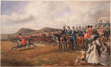Tsar Alexander II reviewing troops, 1867. Artist: Anonymous