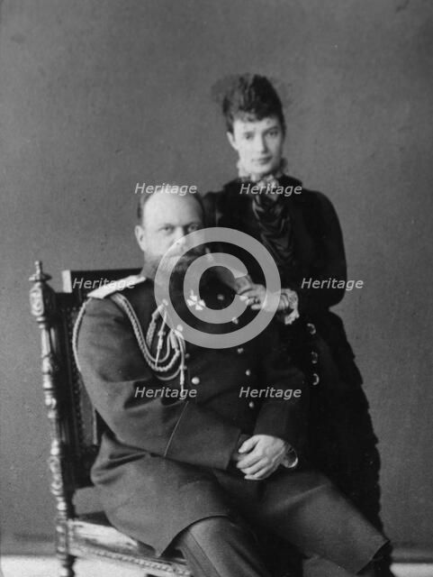 Tsar Alexander III and Tsarina Maria Fyodorovna of Russia, 1880s. Artist: Unknown
