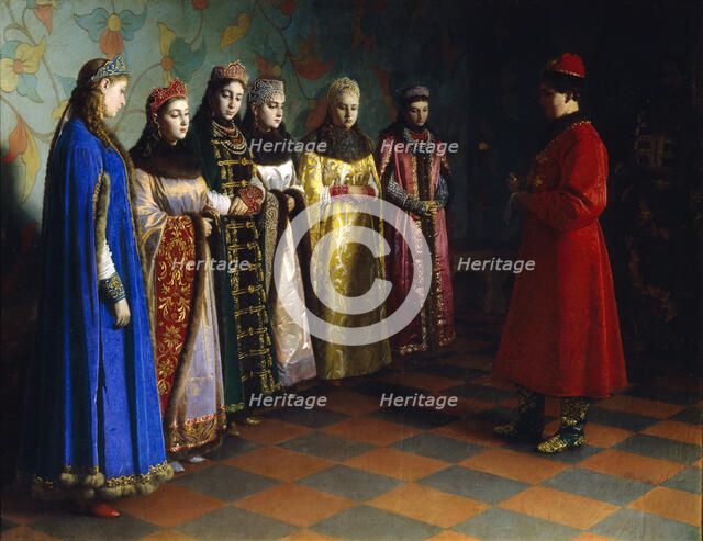 Tsar Alexei Mikhailovich Choosing a Bride, 1882. Artist: Sedov, Grigori Semyonovich (1836-1884)