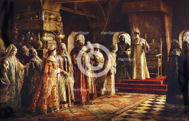 Tsar Alexei Mikhailovich Choosing a Bride, 1886. Artist: Makovsky, Konstantin Yegorovich (1839-1915)