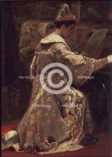 Tsar Alexis I Mikhailovich of Russia (1629-1676), before 1886. Artist: Litovchenko, Alexander Dmitrievich (1835-1890)