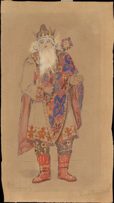Tsar Berendey. Costume design for the theatre play Snow Maiden by Alexander Ostrovsky