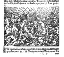 Tsar Ivan IV conquering Kazan (From Die Moskouitische Chronica by S. Herberstein), 1579. Artist: Anonymous