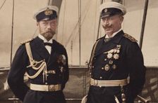 Tsar Nicholas II and Kaiser Wilhelm II in Björkö, 1905. Creator: Anonymous