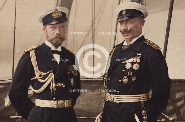 Tsar Nicholas II and Kaiser Wilhelm II in Björkö, 1905. Creator: Anonymous.