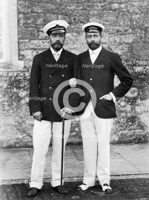 Tsar Nicholas II of Russia and King George V of Great Britain. Artist: Unknown