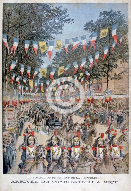 Tsar Nicholas II of Russia and President Felix Faure of France arrive in Nice, 1896. Artist: Henri Meyer