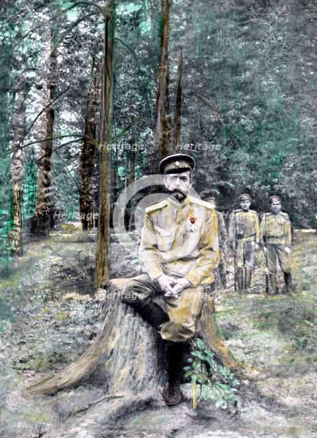 Tsar Nicholas II of Russia in exile in 1917. Artist: Unknown