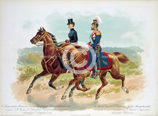 Tsar Nicholas II of Russia in the uniform of Her Majesty's Life Guard Uhlan regiment, 1896. Artist: Anon