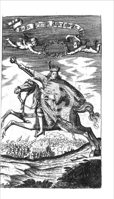 Tsar Peter I Alexeyevich (from Georg Adam Schleissing Derer beyden Czaaren in Reussland Iwan und Peter Alexewiz), 1693. Artist: Anonymous  
