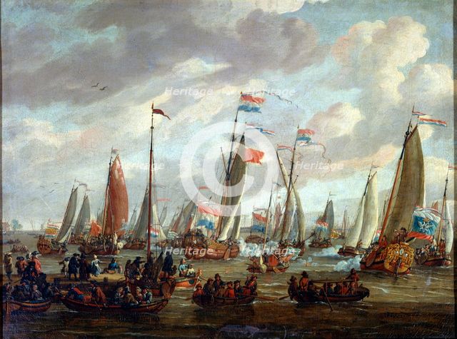 'Tsar Peter I visiting England in January 1698', early 18th century. Artist: Abraham Storck