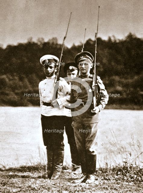 Tsarevich Alexei of Russia, aged 12, c1916. Creator: Unknown.