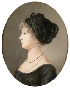 Tsarina Elizabeth Alexeievna of Russia, 1824. Artist: Jean-Henri Benner