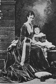 Tsarina Maria Feodorovna of Russia with Tsarevich Nicholas, c1873