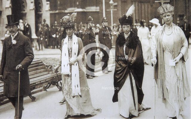 Tsarina Maria Fyodorovna of Russia visiting Britain, 1890s. Artist: Unknown