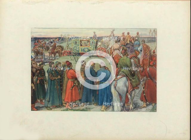 Tsar's Alexei Mikhailovich Ride to the Hunt, 1896. Artist: Vasnetsov, Viktor Mikhaylovich (1848-1926)
